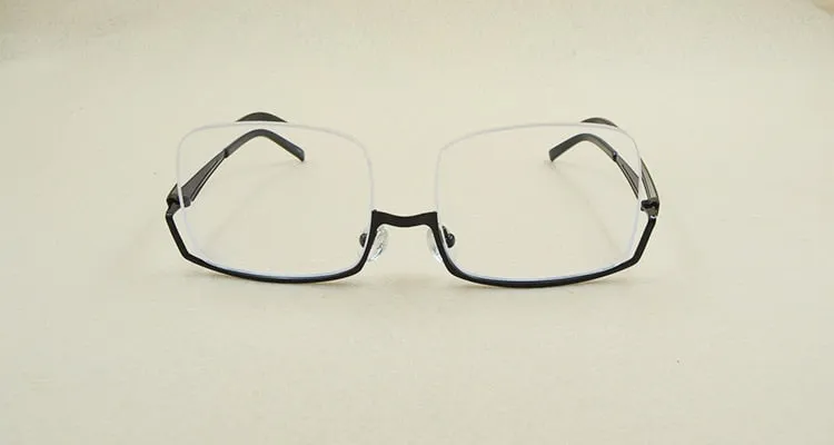 Yimaruili Men's Semi Rim Alloy Frame Eyeglasses YS01