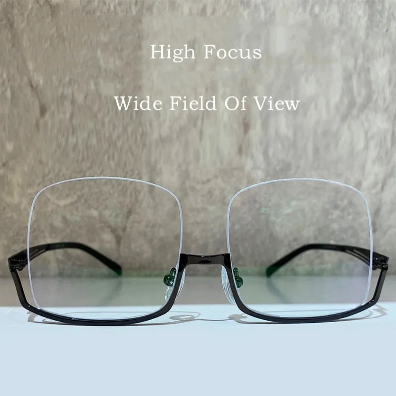 Yimaruili Men's Semi Rim Alloy Frame Eyeglasses YS01
