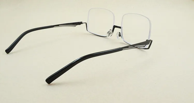 Yimaruili Men's Semi Rim Alloy Frame Eyeglasses YS01