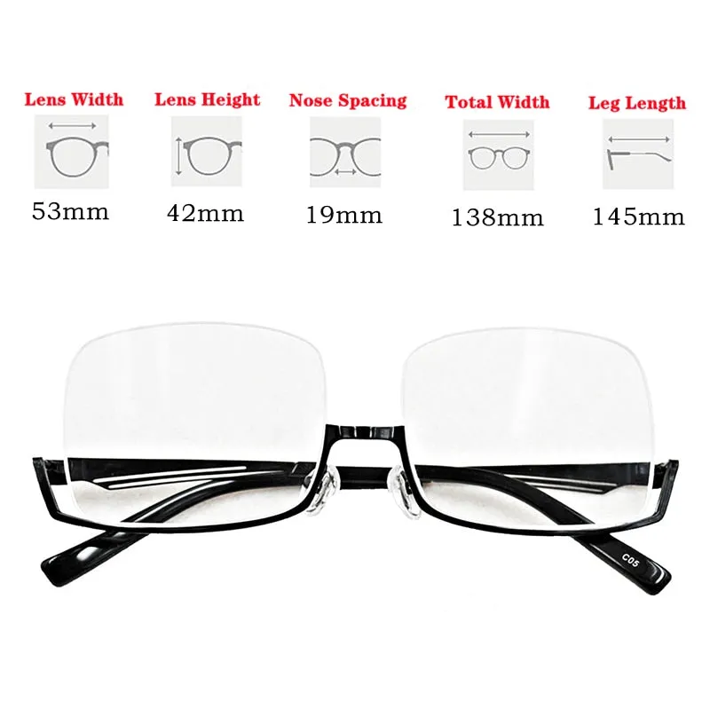 Yimaruili Men's Semi Rim Alloy Frame Eyeglasses YS01