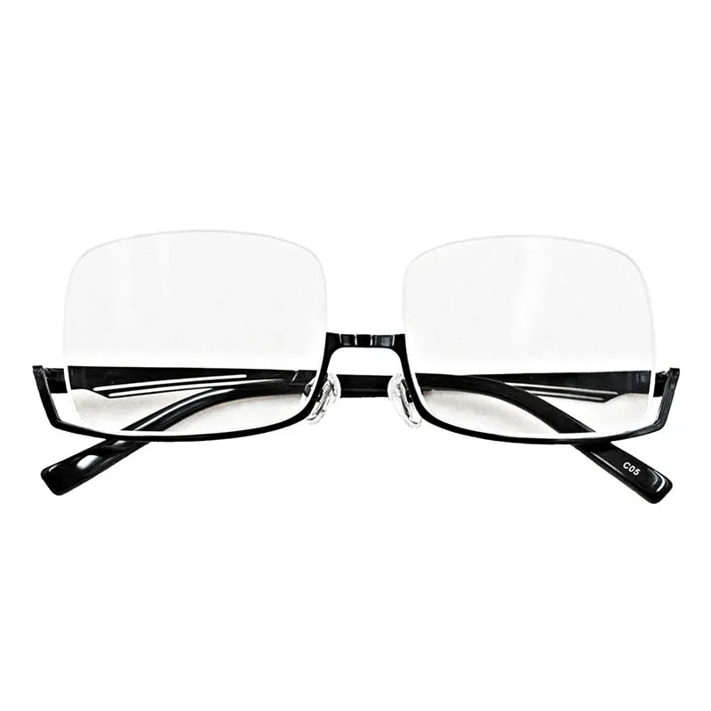 Yimaruili Men's Semi Rim Alloy Frame Eyeglasses YS01