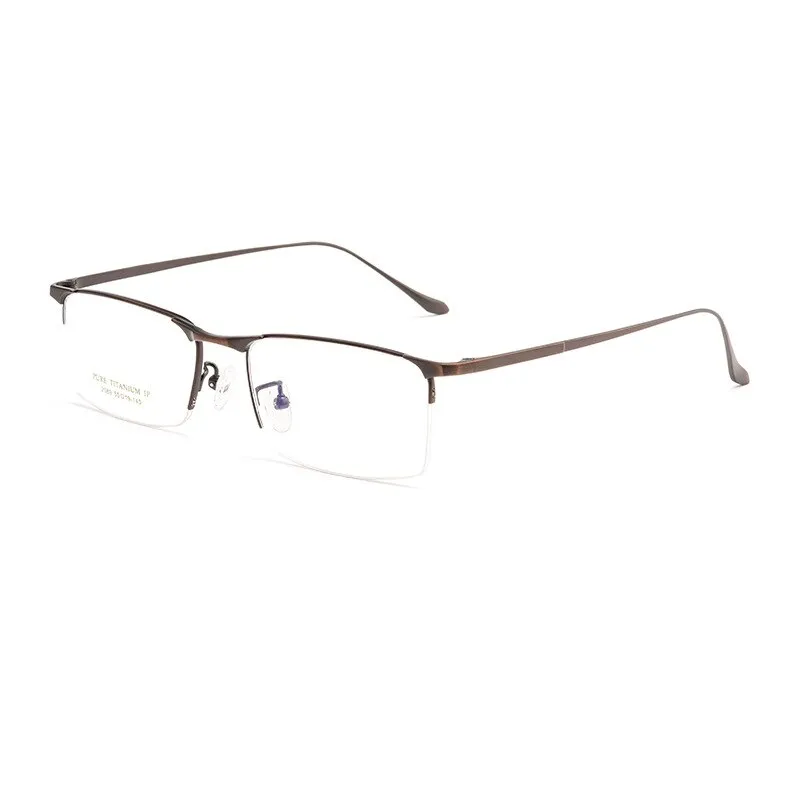 Yimaruili Men's Semi Rim Square Titanium Eyeglasses 2089p