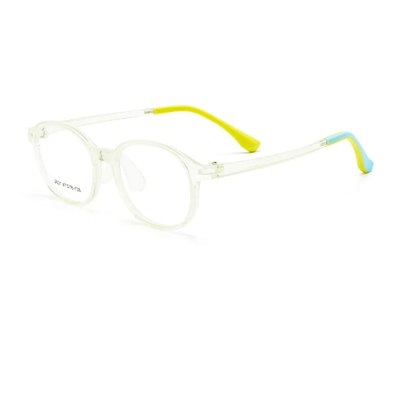 Yimaruili Unisex Children's Full Rim Round Ultem Silicone Eyeglasses  2601et