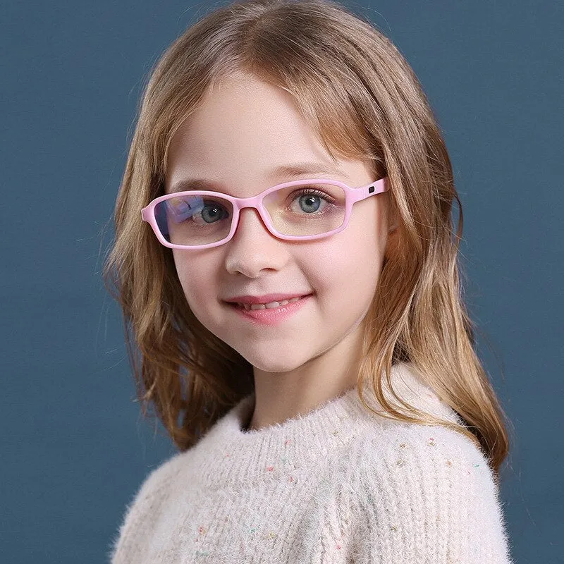 Yimaruili Unisex Children's Full Rim Square Acrylic Frame Eyeglasses F1676