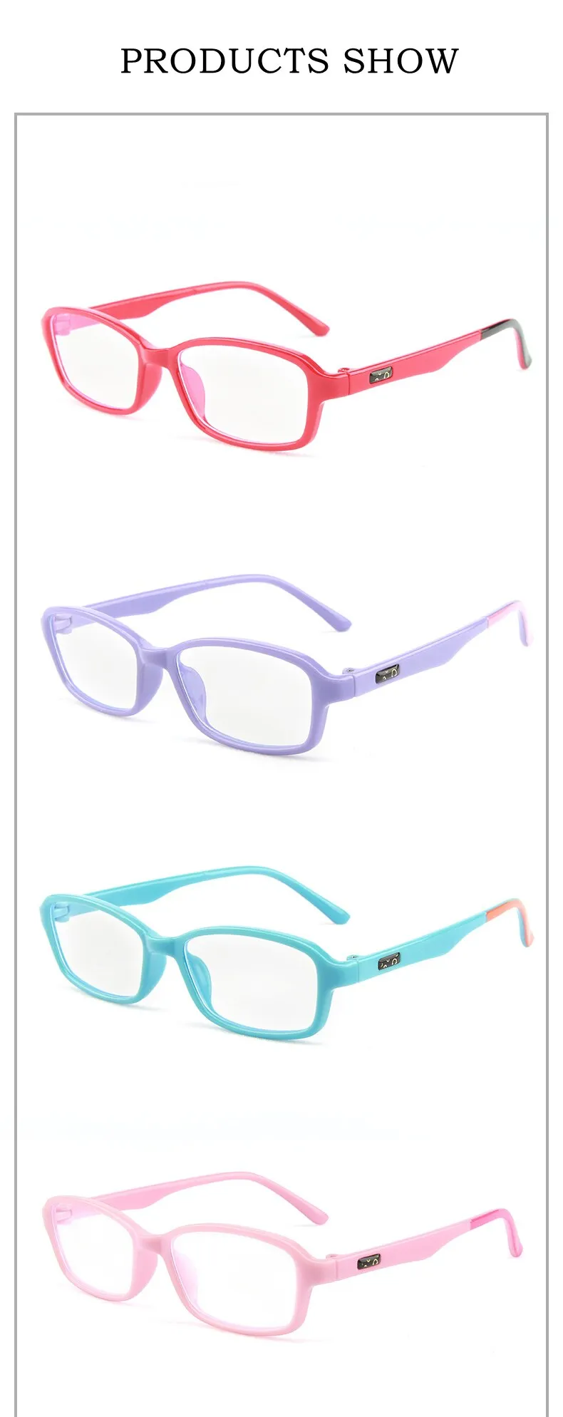 Yimaruili Unisex Children's Full Rim Square Acrylic Frame Eyeglasses F1676