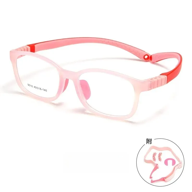 Yimaruili Unisex Children's Full Rim Square Screwless Tr 90 Silicone Eyeglasses 9018et
