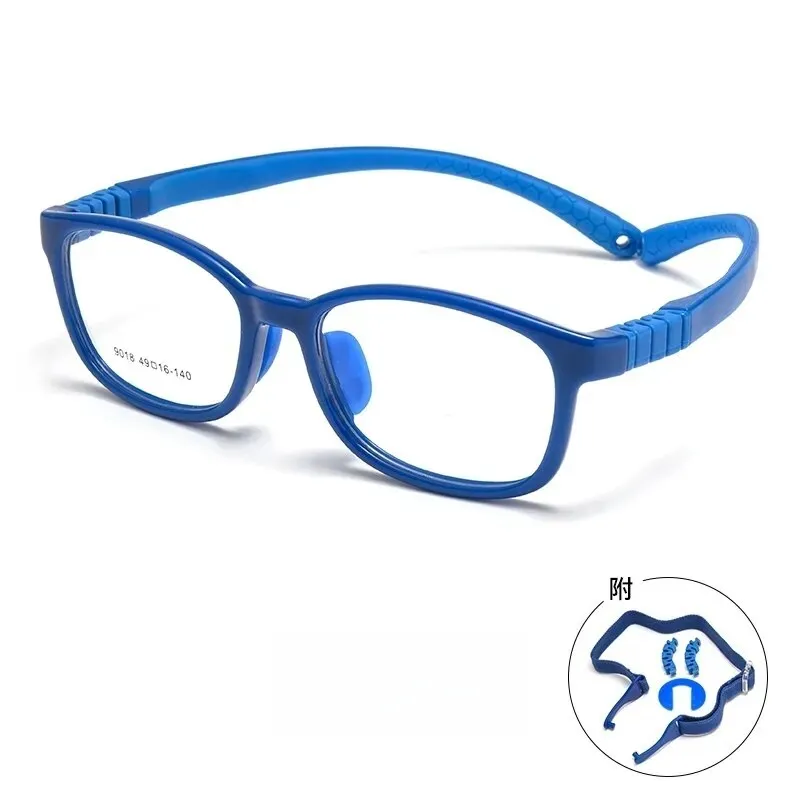 Yimaruili Unisex Children's Full Rim Square Screwless Tr 90 Silicone Eyeglasses 9018et