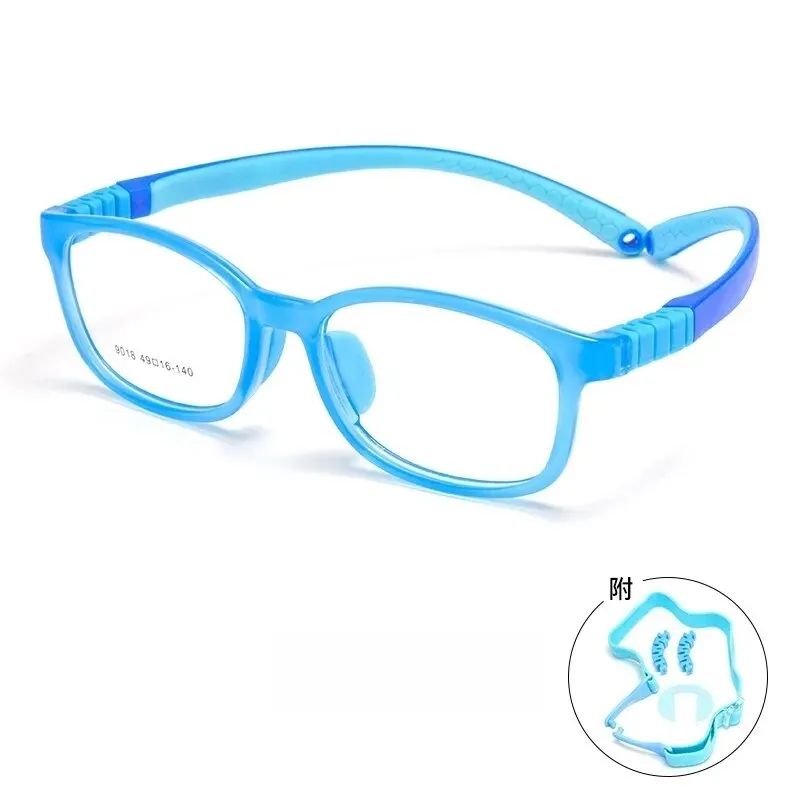 Yimaruili Unisex Children's Full Rim Square Screwless Tr 90 Silicone Eyeglasses 9018et