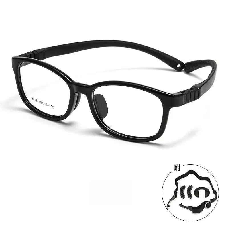 Yimaruili Unisex Children's Full Rim Square Screwless Tr 90 Silicone Eyeglasses 9018et