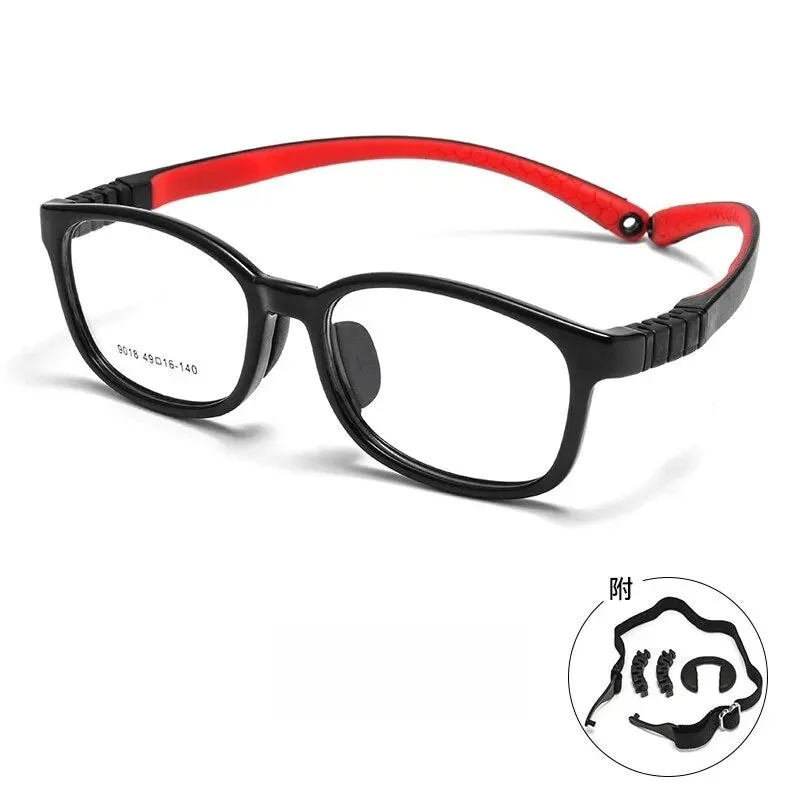 Yimaruili Unisex Children's Full Rim Square Screwless Tr 90 Silicone Eyeglasses 9018et