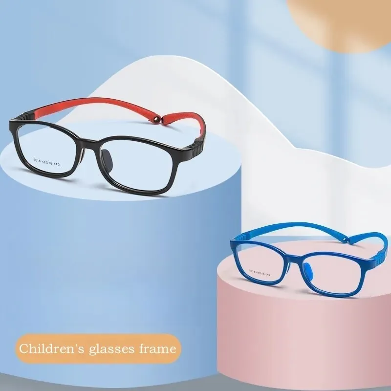 Yimaruili Unisex Children's Full Rim Square Screwless Tr 90 Silicone Eyeglasses 9018et