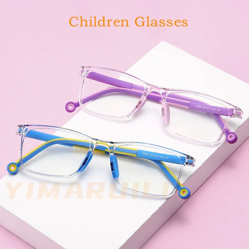 Yimaruili Unisex Children's Full Rim TR 90 Resin Frame Eyeglasses 2232