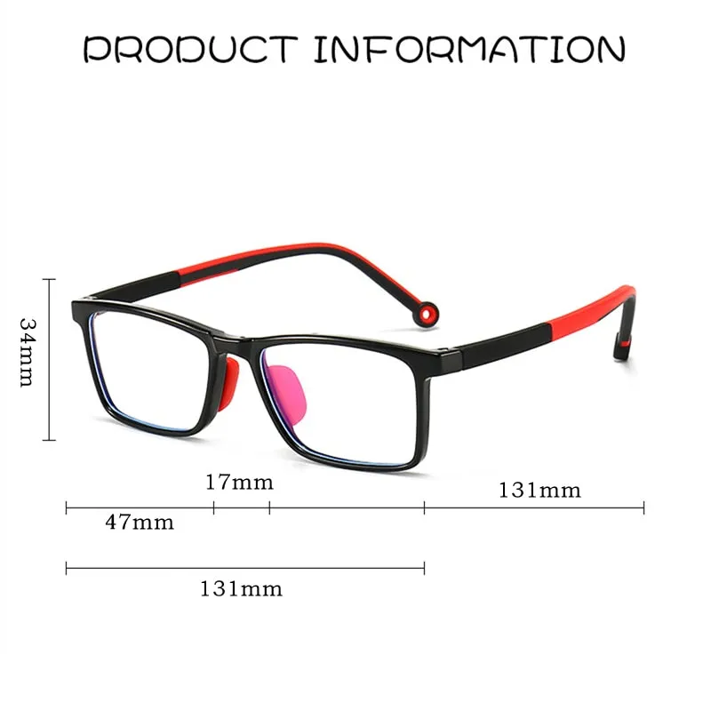 Yimaruili Unisex Children's Full Rim TR 90 Resin Frame Eyeglasses 2232