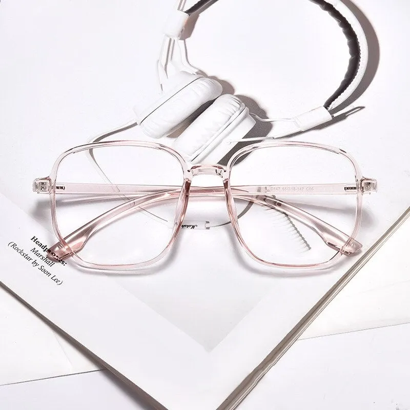 Yimaruili Unisex Full Rim Acetate Polygon Frame Eyeglasses D147