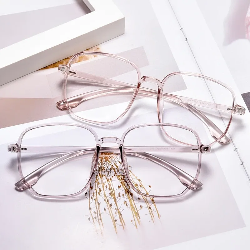 Yimaruili Unisex Full Rim Acetate Polygon Frame Eyeglasses D147