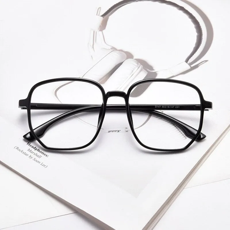 Yimaruili Unisex Full Rim Acetate Polygon Frame Eyeglasses D147