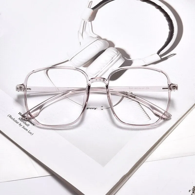Yimaruili Unisex Full Rim Acetate Polygon Frame Eyeglasses D147