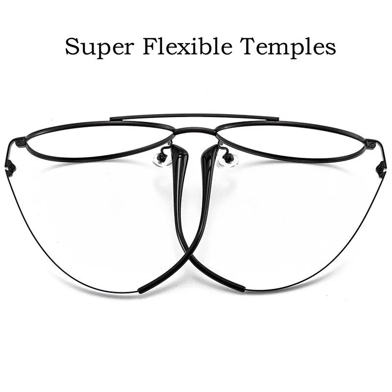 Yimaruili Unisex Full Rim Oval Double Bridge Titanium  Eyeglasses 2194