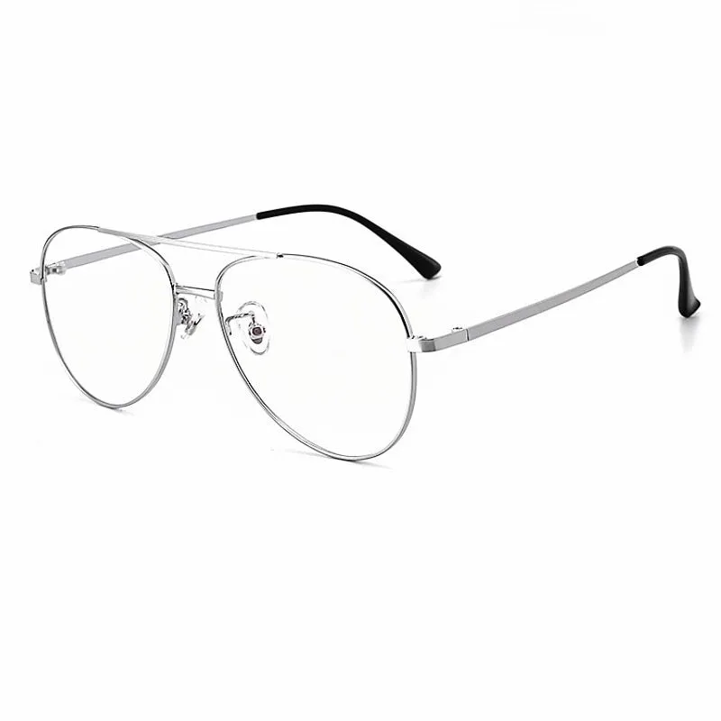 Yimaruili Unisex Full Rim Oval Double Bridge Titanium  Eyeglasses 2194