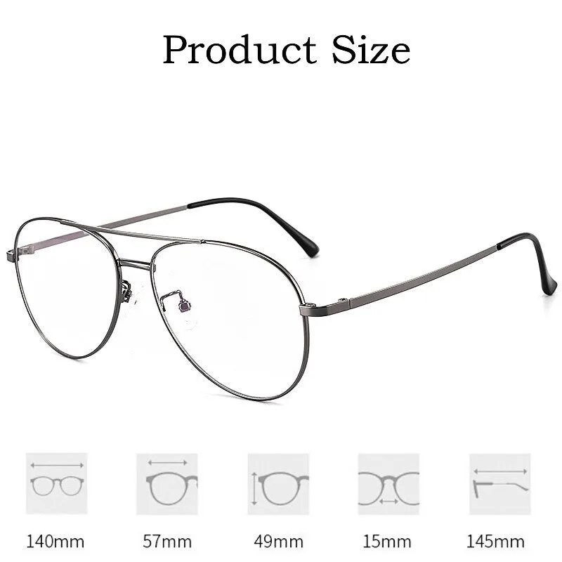 Yimaruili Unisex Full Rim Oval Double Bridge Titanium  Eyeglasses 2194