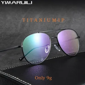 Yimaruili Unisex Full Rim Oval Double Bridge Titanium  Eyeglasses 2194