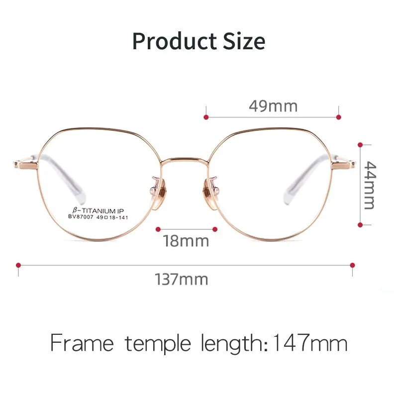 Yimaruili Unisex Full Rim Polygon Titanium Eyeglasses BV87007