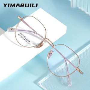 Yimaruili Unisex Full Rim Polygon Titanium Eyeglasses BV87007