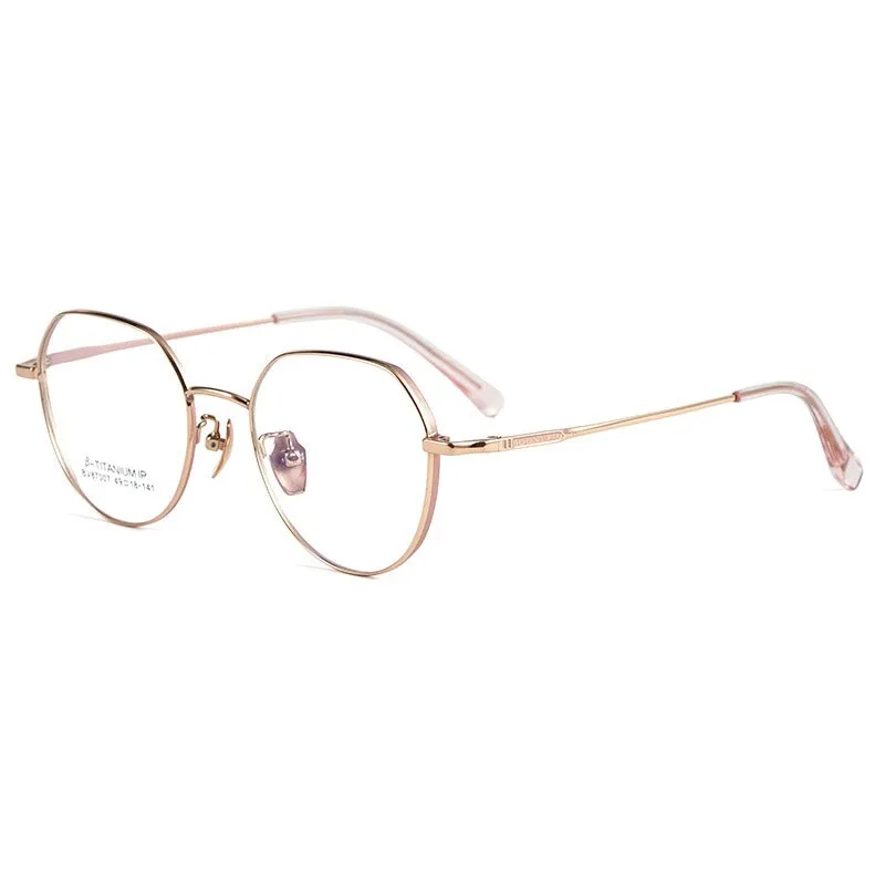 Yimaruili Unisex Full Rim Polygon Titanium Eyeglasses BV87007