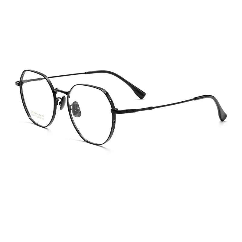 Yimaruili Unisex Full Rim Polygonal Titanium Alloy Eyeglasses K5087