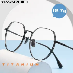 Yimaruili Unisex Full Rim Polygonal Titanium Alloy Eyeglasses K5087