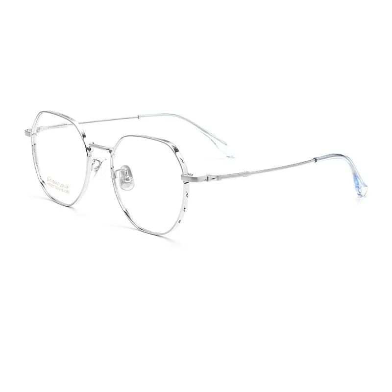 Yimaruili Unisex Full Rim Polygonal Titanium Alloy Eyeglasses K5087