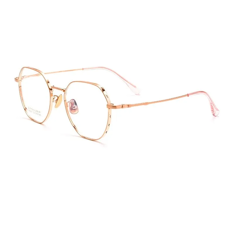 Yimaruili Unisex Full Rim Polygonal Titanium Alloy Eyeglasses K5087