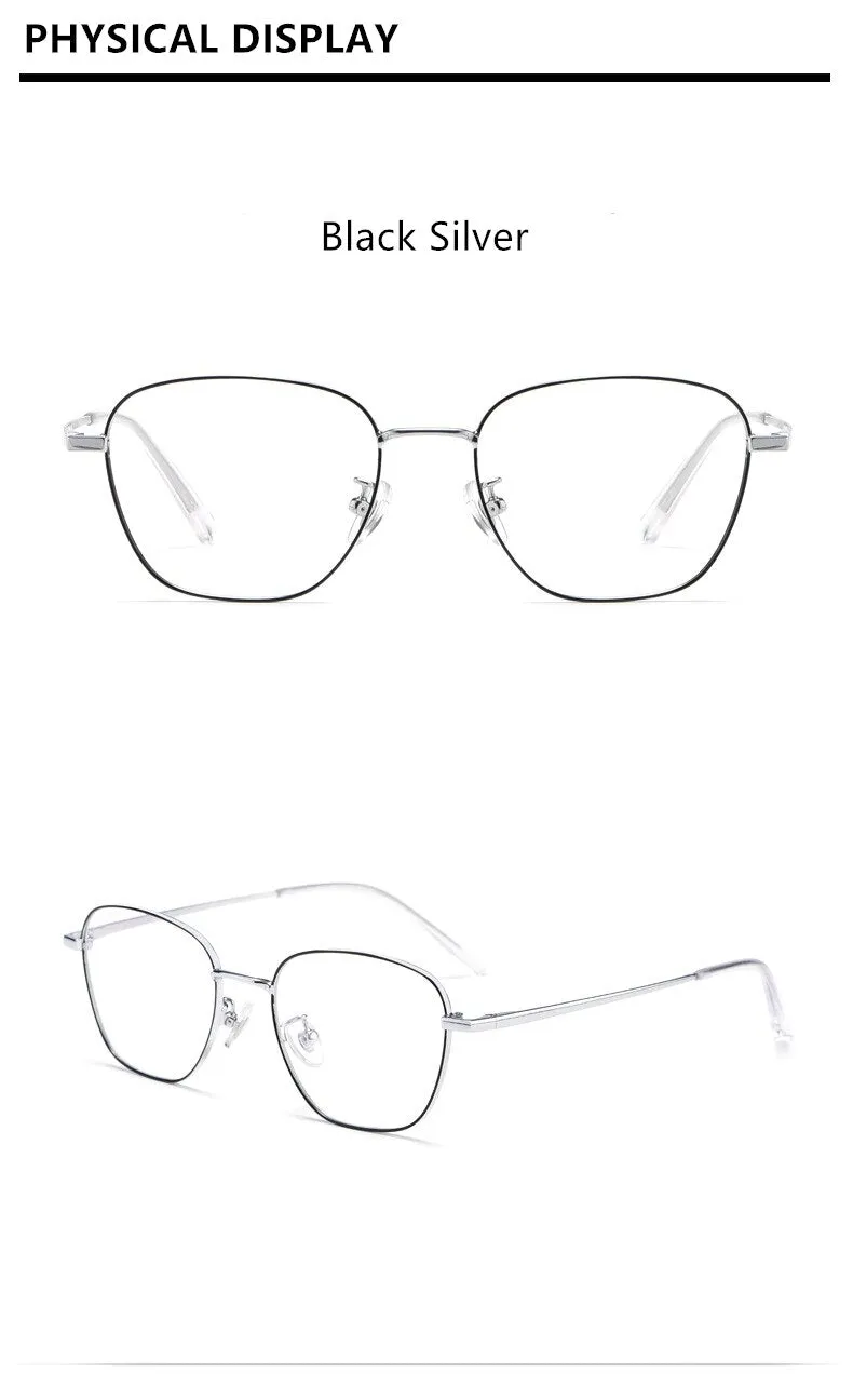 Yimaruili Unisex Full Rim Polygonal Titanium Frame Eyeglasses 9026JY