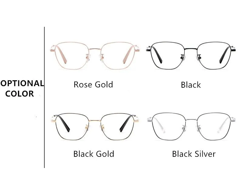 Yimaruili Unisex Full Rim Polygonal Titanium Frame Eyeglasses 9026JY