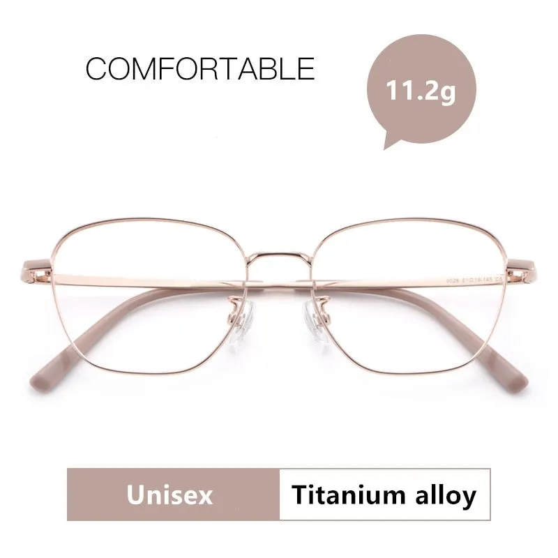 Yimaruili Unisex Full Rim Polygonal Titanium Frame Eyeglasses 9026JY