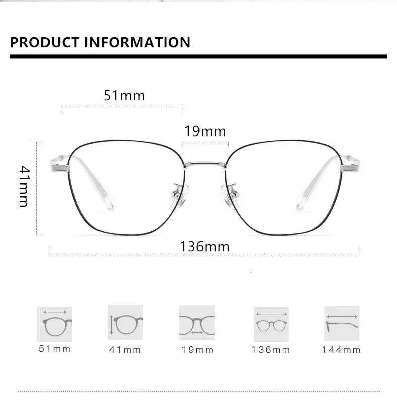 Yimaruili Unisex Full Rim Polygonal Titanium Frame Eyeglasses 9026JY