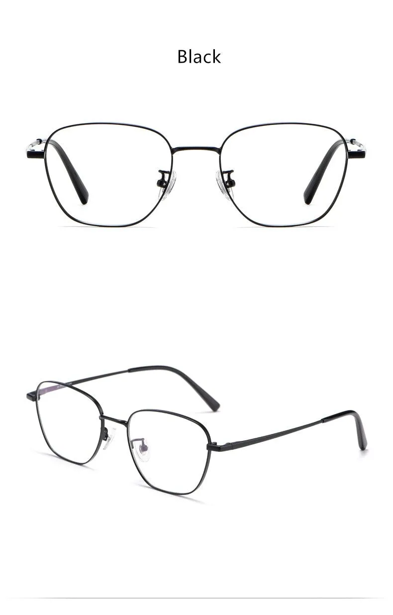 Yimaruili Unisex Full Rim Polygonal Titanium Frame Eyeglasses 9026JY