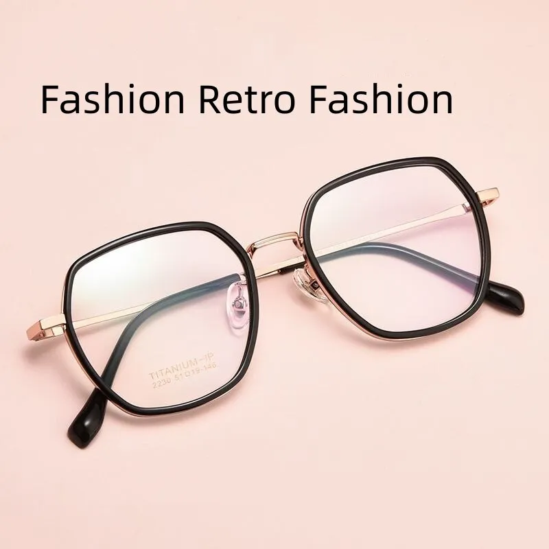 Yimaruili Unisex Full Rim Polygonal TR 90 Titanium Eyeglasses H2230h