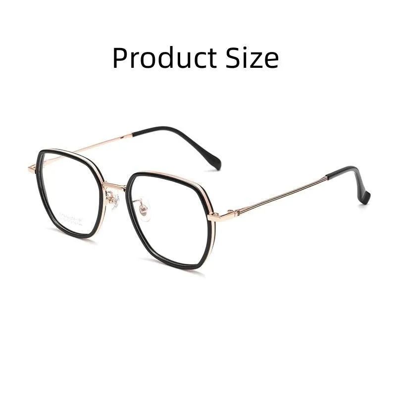 Yimaruili Unisex Full Rim Polygonal TR 90 Titanium Eyeglasses H2230h