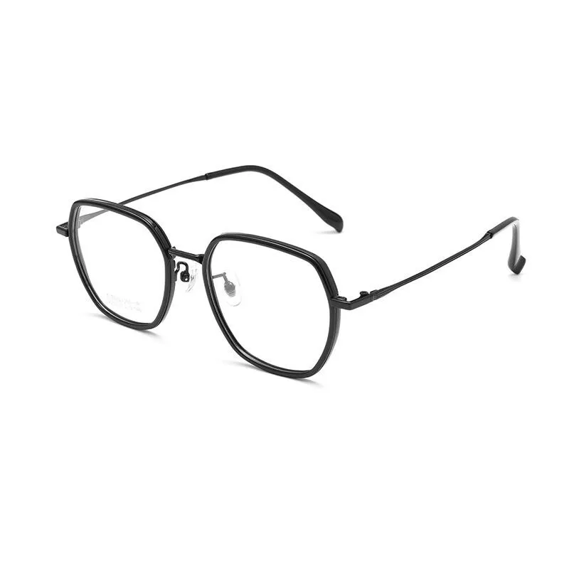 Yimaruili Unisex Full Rim Polygonal TR 90 Titanium Eyeglasses H2230h