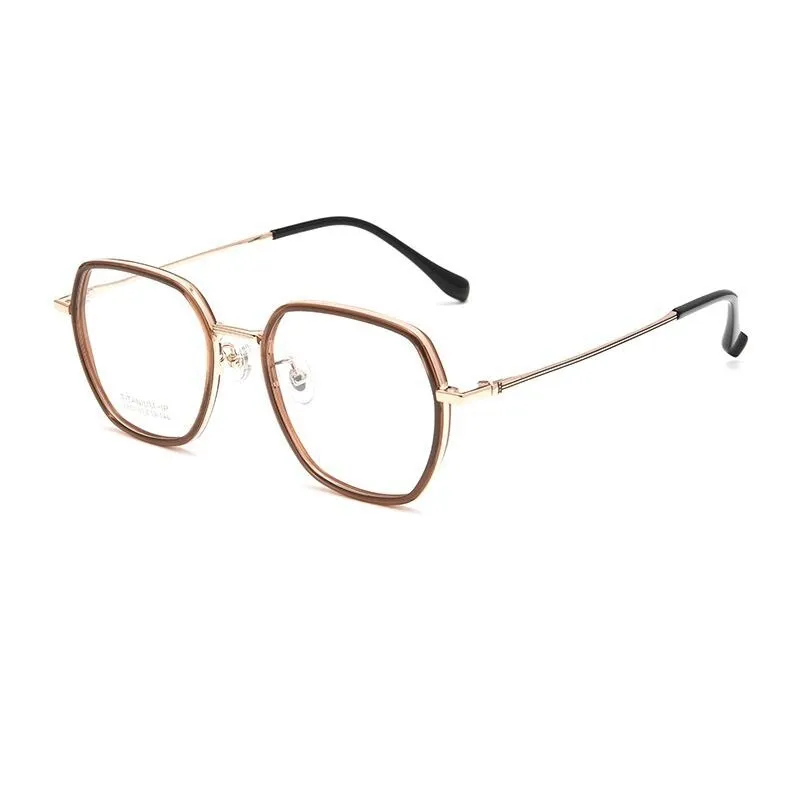 Yimaruili Unisex Full Rim Polygonal TR 90 Titanium Eyeglasses H2230h
