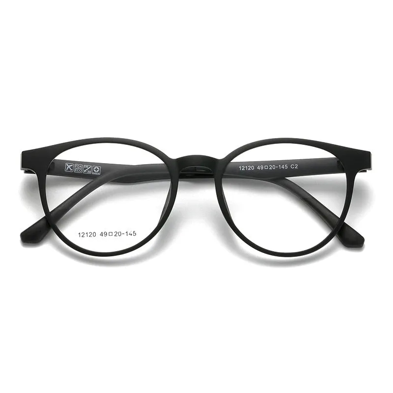 Yimaruili Unisex Full Rim Resin Frame Eyeglasses   5 Polarized Magnetic Clip On Sunglasses 12120