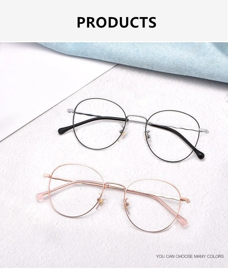 Yimaruili Unisex Full Rim Round Titanium Frame Eyeglasses 2011