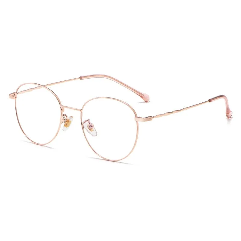 Yimaruili Unisex Full Rim Round Titanium Frame Eyeglasses 2011