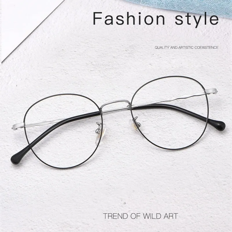 Yimaruili Unisex Full Rim Round Titanium Frame Eyeglasses 2011