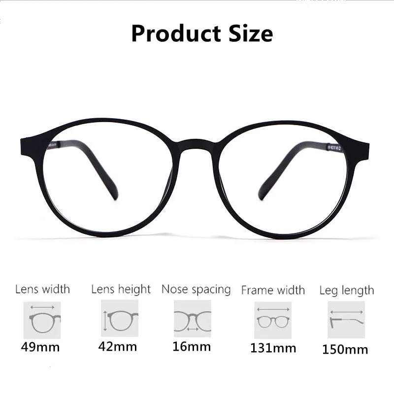 Yimaruili Unisex Full Rim Round Titanium Frame Eyeglasses 8868T