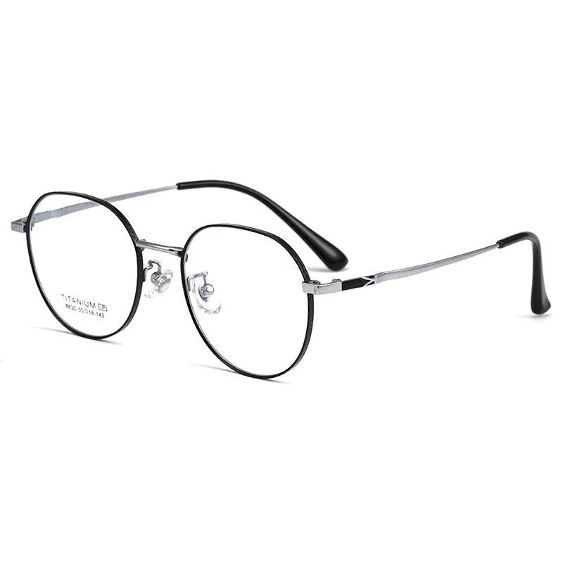 Yimaruili Unisex Full Rim Round Titanium IP Frame Eyeglasses 8630F