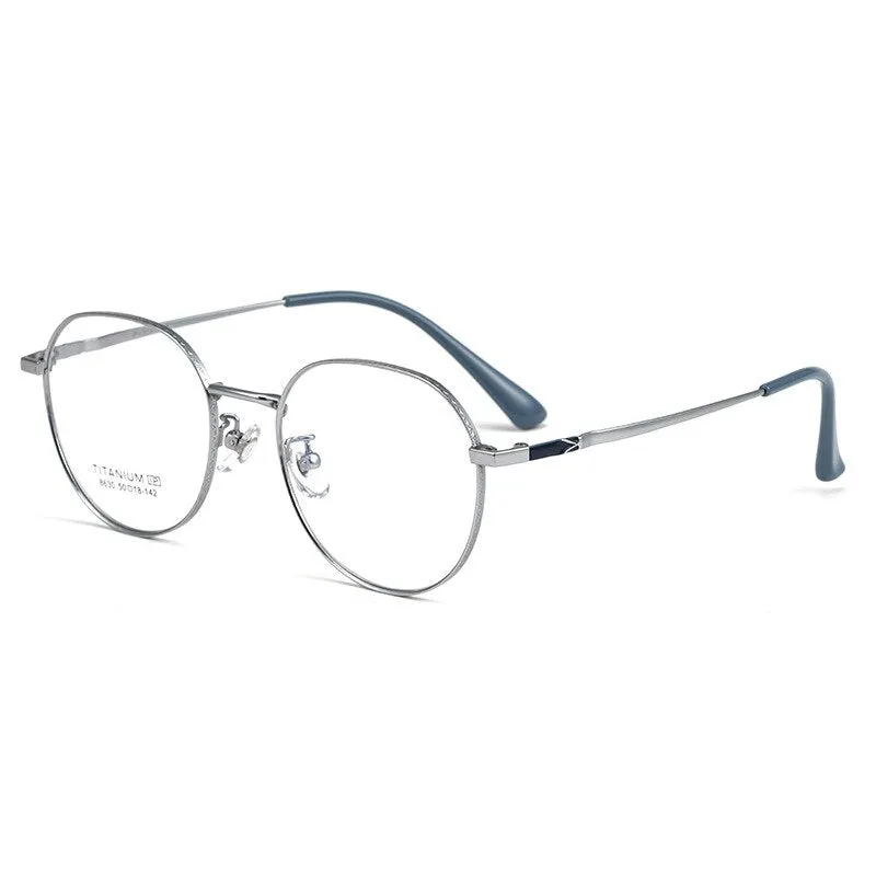 Yimaruili Unisex Full Rim Round Titanium IP Frame Eyeglasses 8630F