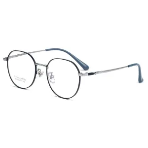 Yimaruili Unisex Full Rim Round Titanium IP Frame Eyeglasses 8630F
