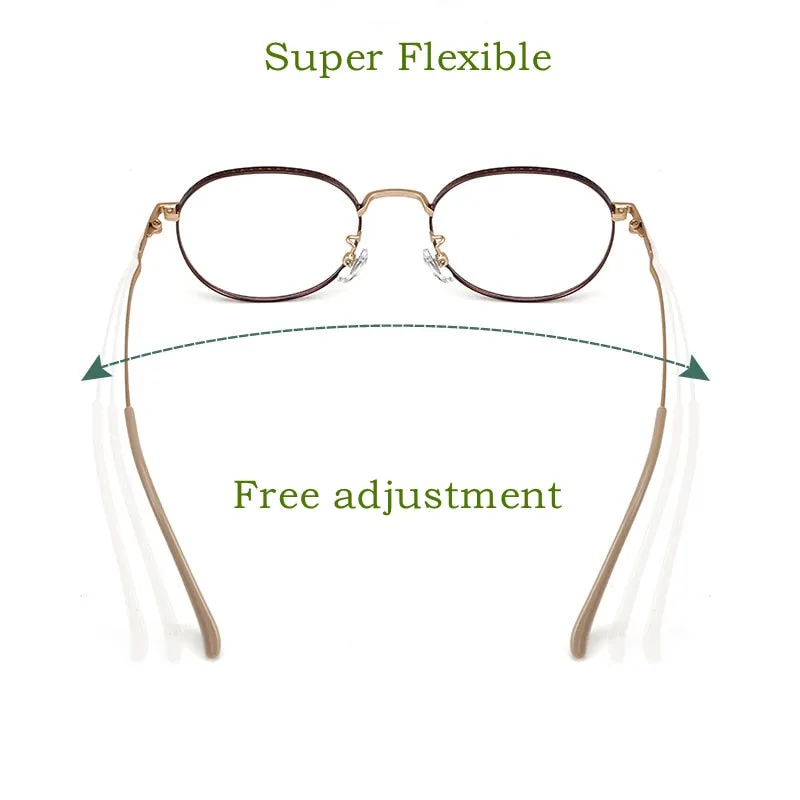 Yimaruili Unisex Full Rim Round Titanium IP Frame Eyeglasses 8630F